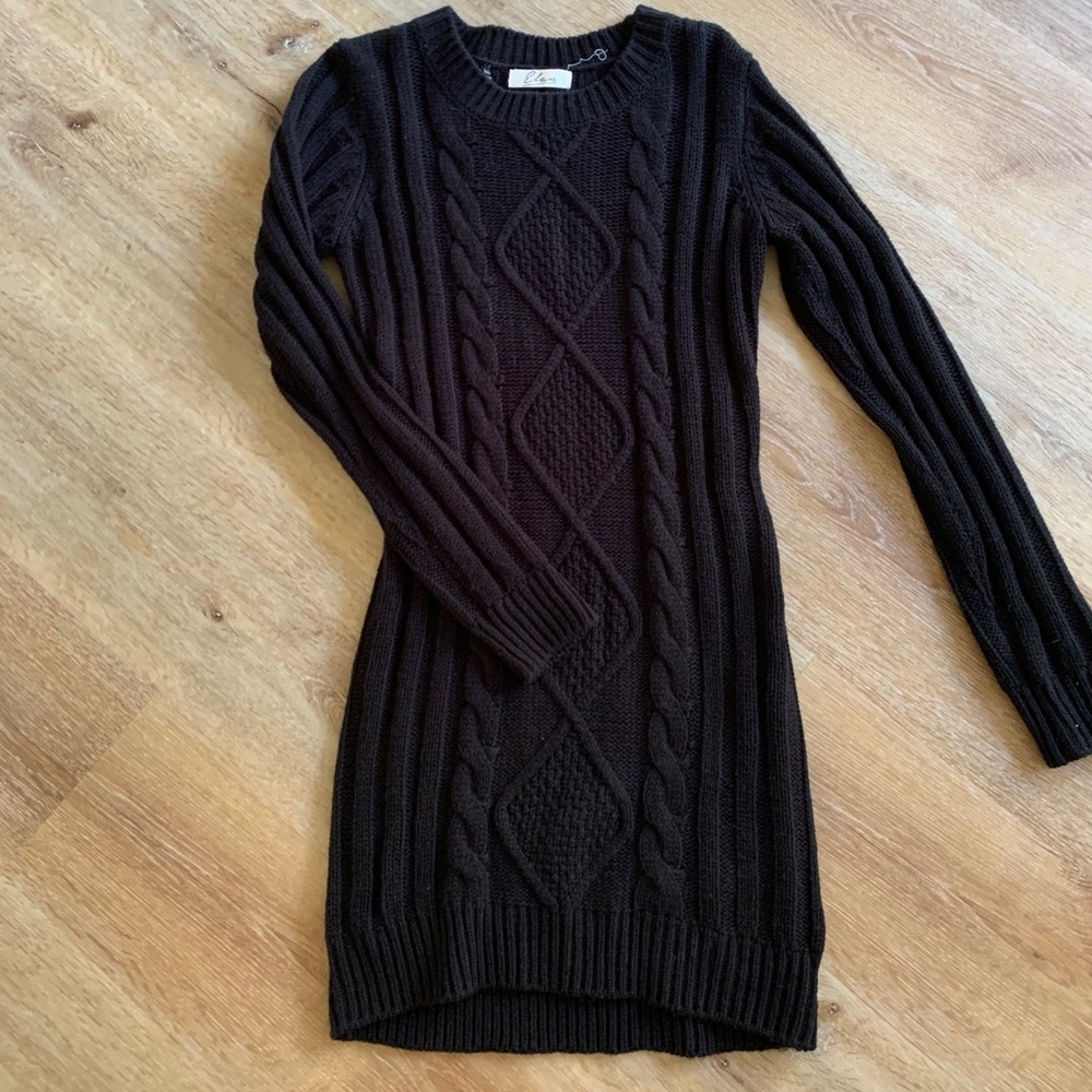 adorable sweater dress with fab knit details!